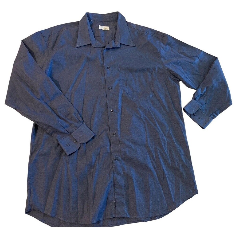 Borghese Men’s Shirt Blue Size‎ 19/48 Long Sleeves Made In Italy Office Casual